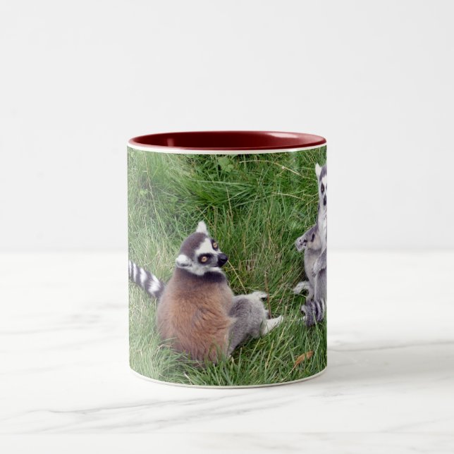 De Café Em Dois Tons Caneca atada anel dos lemurs (Centro)