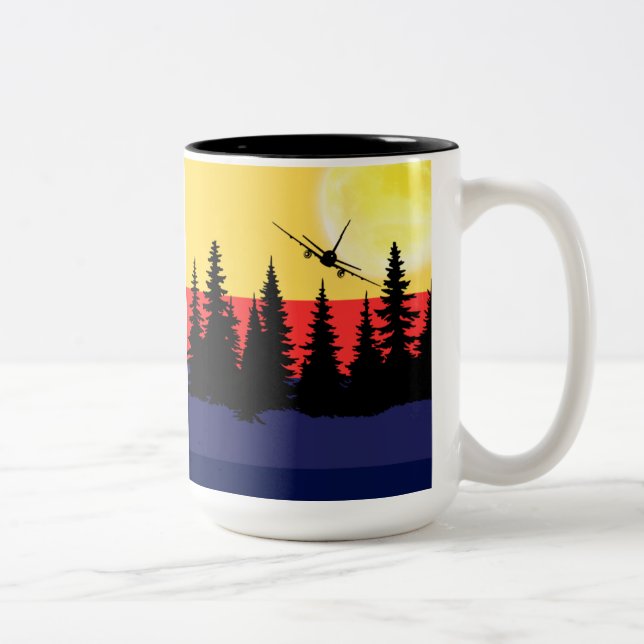 De Café Em Dois Tons Caneca Avião Noturno (Direita)