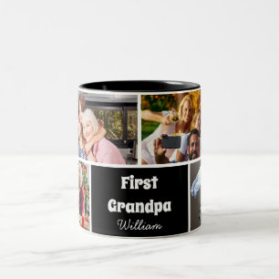 De Café Em Dois Tons Caneca Avô Primeiro Colagem 4 Fotos Moderna