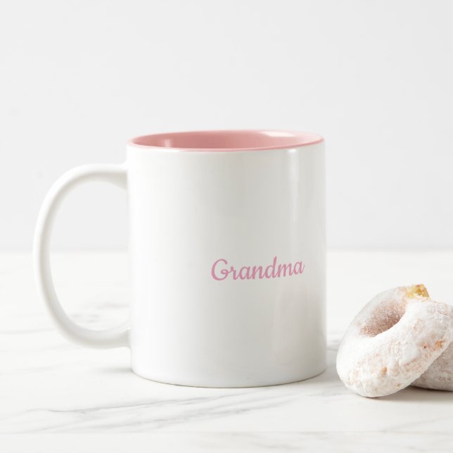De Café Em Dois Tons Caneca Avó Tom Duplo Rosa Branco (Com Donut)