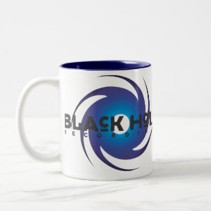 De Café Em Dois Tons Caneca azul básica das gravações do buraco negr