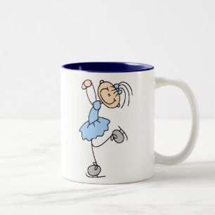 De Café Em Dois Tons Caneca azul da menina do patinagem no gelo