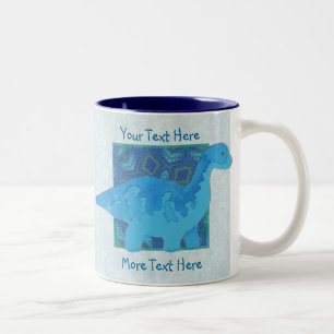 De Café Em Dois Tons Caneca azul do dinossauro