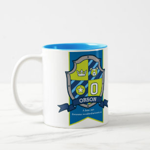 De Café Em Dois Tons Caneca azul do significado do nome do urso do
