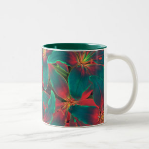De Café Em Dois Tons Caneca azul dos lírios