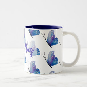 De Café Em Dois Tons Caneca azul personalizada do Dois-Tom da