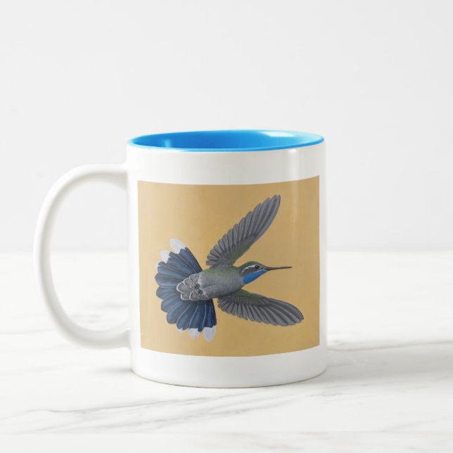De Café Em Dois Tons caneca Azul-throated do Dois-tom do colibri (Esquerda)