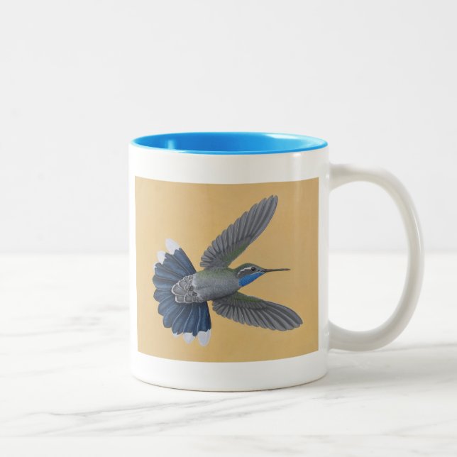 De Café Em Dois Tons caneca Azul-throated do Dois-tom do colibri (Direita)