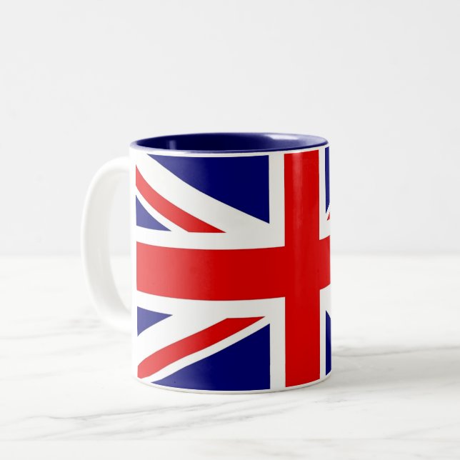 De Café Em Dois Tons Caneca Bandeira do Reino Unido (Frente Esquerda)