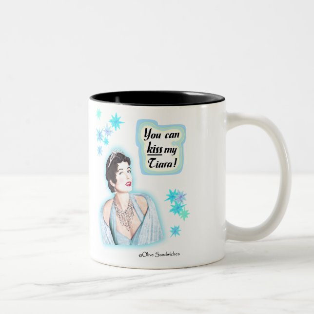 De Café Em Dois Tons Caneca - "beije minha tiara " (Direita)