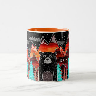De Café Em Dois Tons Caneca bonito com urso