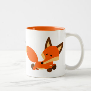 De Café Em Dois Tons Caneca bonito do Fox dos desenhos animados da