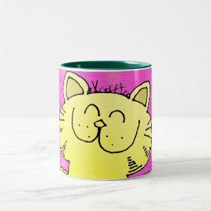 De Café Em Dois Tons Caneca bonito do gatinho