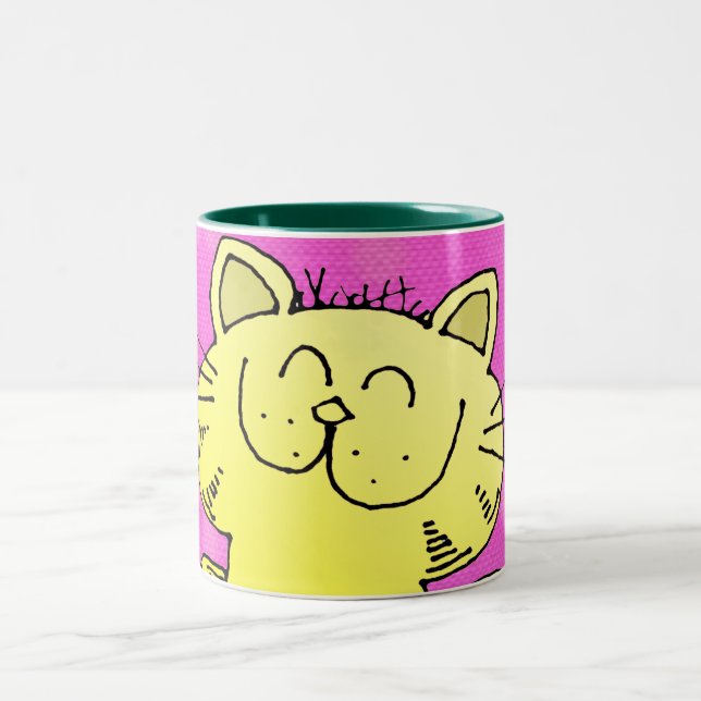De Café Em Dois Tons Caneca bonito do gatinho (Centro)