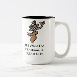 De Café Em Dois Tons Caneca bonito do Natal para caçadores dos cervos