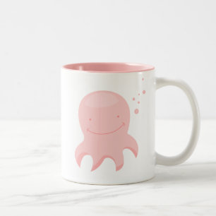 De Café Em Dois Tons Caneca bonito do polvo do bebê dos desenhos