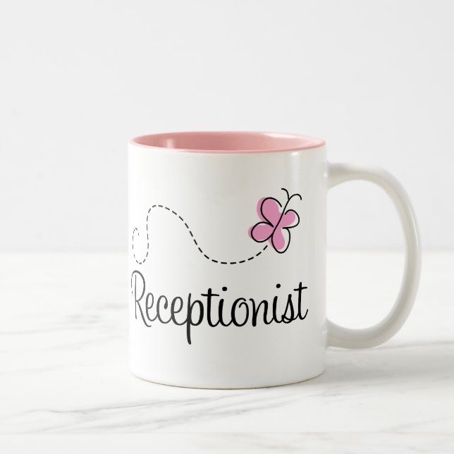 De Café Em Dois Tons Caneca bonito do recepcionista (Direita)
