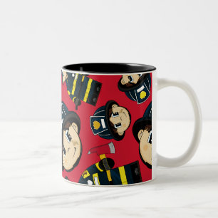 De Café Em Dois Tons Caneca bonito do sapador-bombeiro