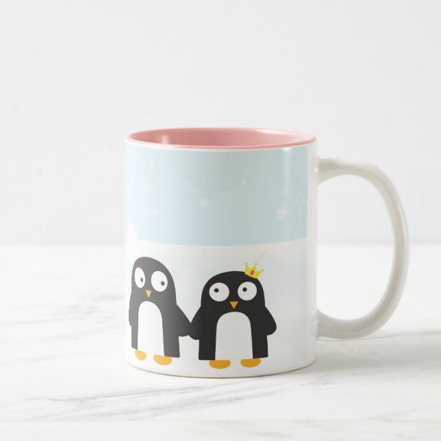 De Café Em Dois Tons Caneca bonito dos pinguins (Direita)