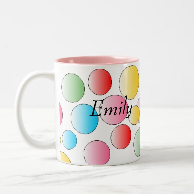 De Café Em Dois Tons Caneca bonito dos pontos - personalize (Esquerda)