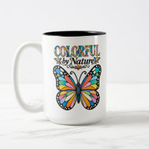 Caneca Borboleta Inspiradora Colorida por Natureza