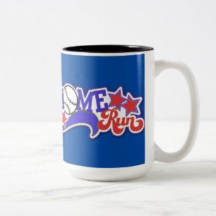 De Café Em Dois Tons Caneca branca & azul vermelha do basebol do home
