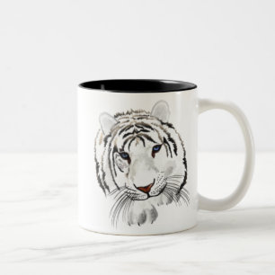 De Café Em Dois Tons Caneca branca do tigre