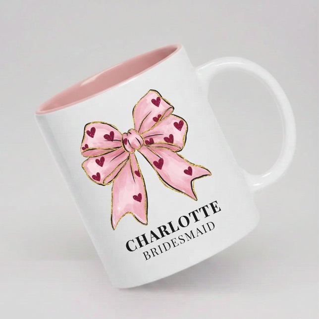 De Café Em Dois Tons Caneca Bride Tribe Rosa Presente Personalizado par (Wedding Aesthetic Pink Mug Bridesmaid Gift for Her, Custom Bridal Mug Pink Bride Squad Coffee Mug)