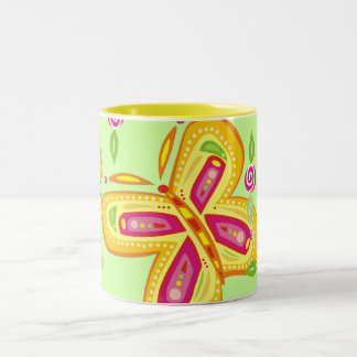 DE CAFÉ EM DOIS TONS CANECA BRILHANTE DA BORBOLETA