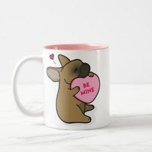 De Café Em Dois Tons Caneca Buldogue-Vermelha da jovem corça do