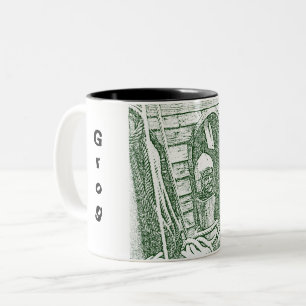 De Café Em Dois Tons Caneca – Cabrestante Histórico para Grogue