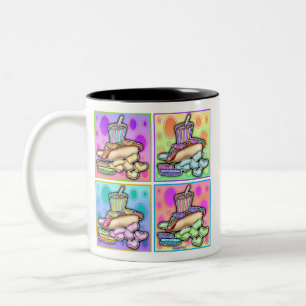 De Café Em Dois Tons Caneca - cachorro quente do pop art com