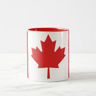 De Café Em Dois Tons Caneca canadense da bandeira