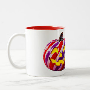 De Café Em Dois Tons Caneca Candy Stripe Pumpkin II