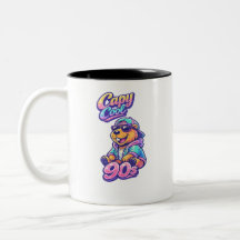 Caneca Capy Cool Anos 90 Neon Capivara Retro