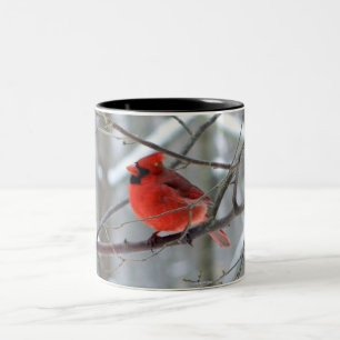 De Café Em Dois Tons Caneca cardinal vermelha do inverno