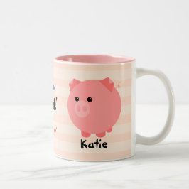 De Café Em Dois Tons Caneca carnudo bonito do porco
