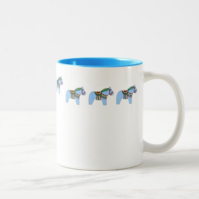De Café Em Dois Tons Caneca Cavalo Azul (Direita)