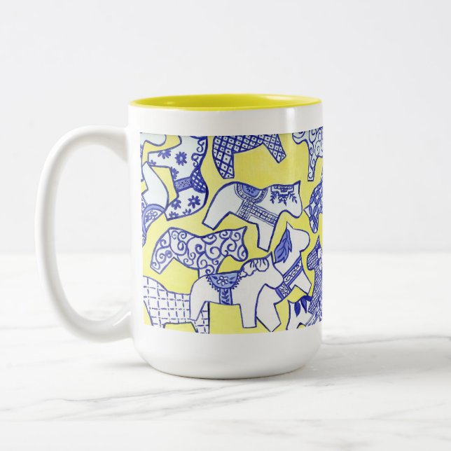 De Café Em Dois Tons Caneca Cavalo Dala (Esquerda)