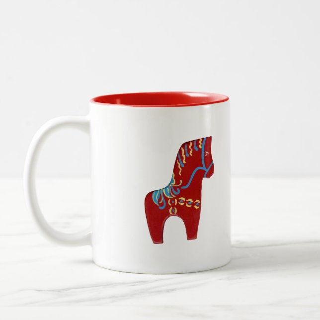De Café Em Dois Tons Caneca Cavalo Dala Vermelho # 6 (Esquerda)