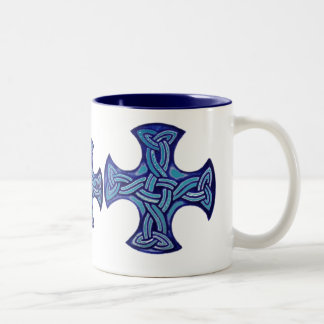 De Café Em Dois Tons Caneca celta azul do nó