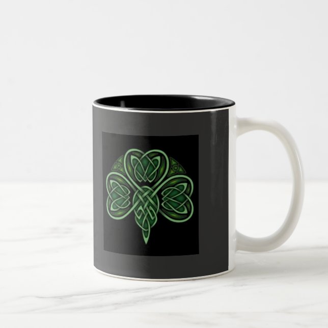 De Café Em Dois Tons Caneca celta do trevo do nó (Direita)