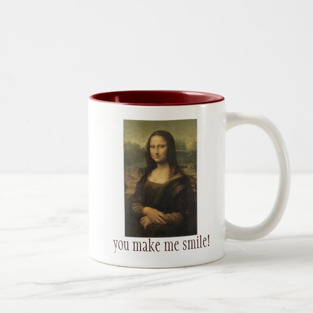 De Café Em Dois Tons Caneca cerâmica com Mona Lisa (Direita)