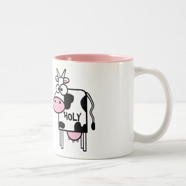 De Café Em Dois Tons Caneca cerâmica das vacas "santamente" primitivas (Direita)
