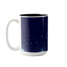 Caneca Céu Estelar Cósmico Azul Meia-Noite Profund