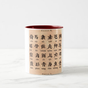 De Café Em Dois Tons Caneca chinesa do alfabeto
