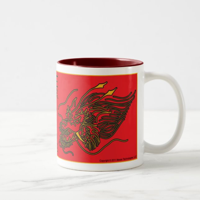 De Café Em Dois Tons Caneca chinesa do dragão - ano do dragão 2012 (Direita)