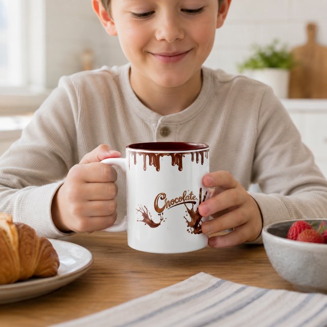 De Café Em Dois Tons Caneca Chocolate Lovers Dripping Chocolate Splash (Criador carregado)