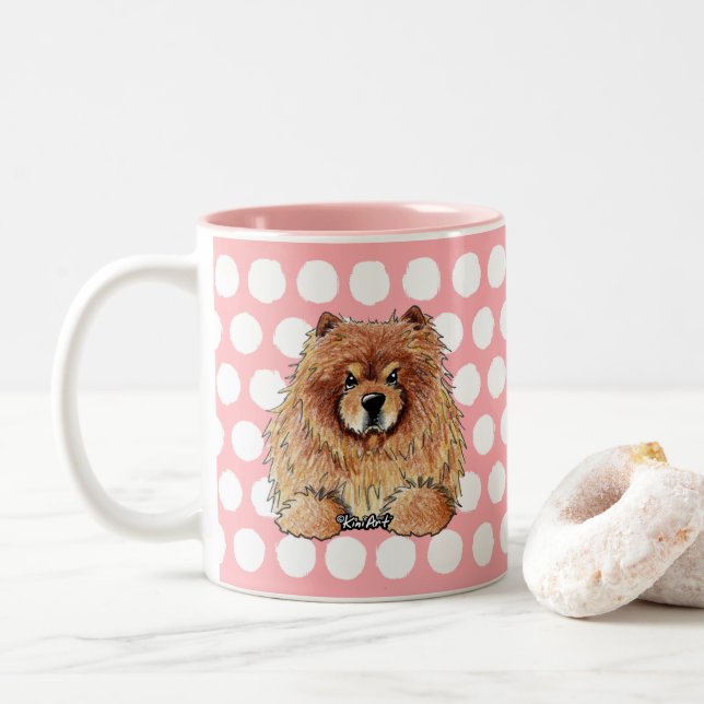 De Café Em Dois Tons Caneca Chow KiniArt (Com Donut)
