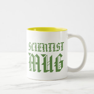 De Café Em Dois Tons Caneca cientista   Diversão do slogan humorístico 